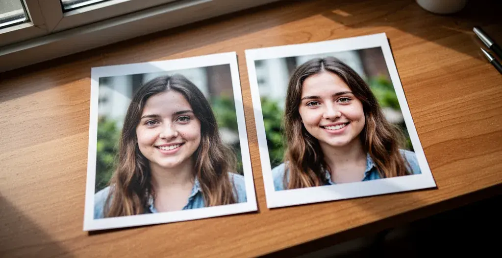 Comparaison de deux tirages photo montrant la différence de piqué entre objectifs